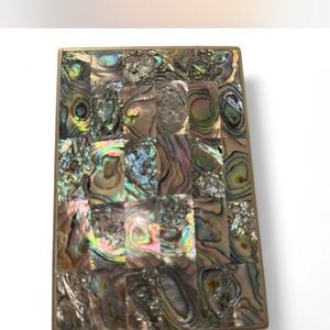 Abalone Shell Mosaic Compact Mirror - Iridescent Multi